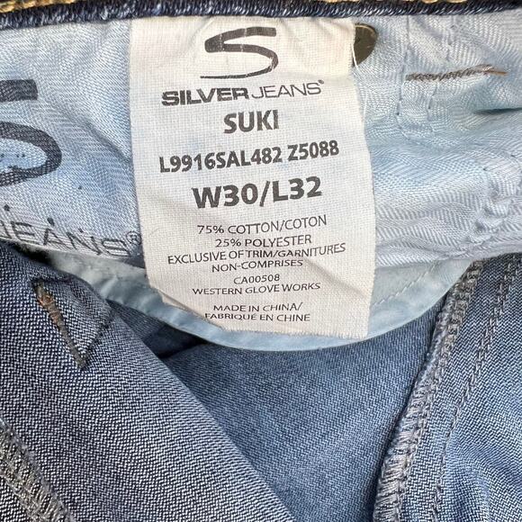 Silver Jean Co Jeans Women's 30x32 (10) Dark Blue Suki Bootcut Preppy Normcore - Picture 8 of 15